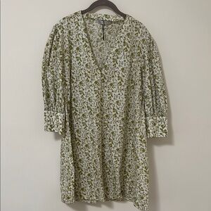 Zara Olive Floral Blouse